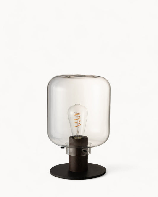 Kiyu – Tafellamp van Glas & Metaal in Transparant en Zwart (Modern Design)